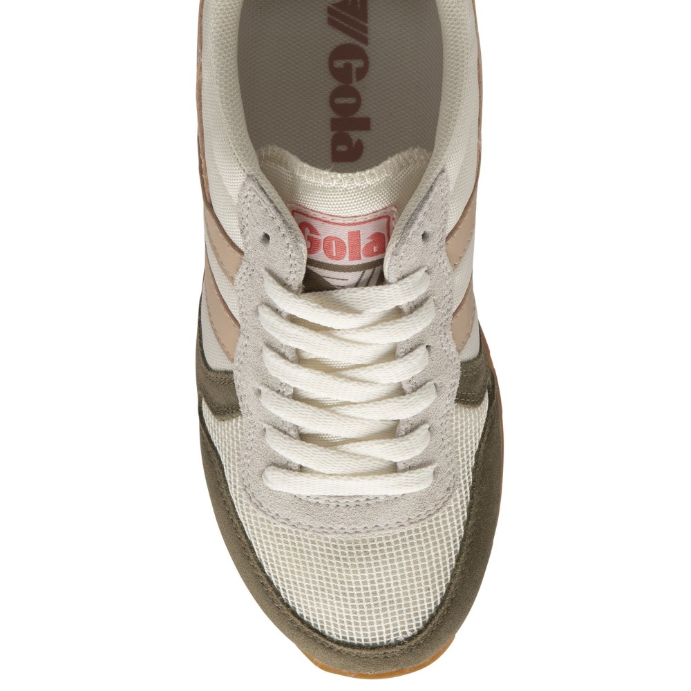 Gola Classics Women's Daytona Sneakers - Off White/Khaki/Pearl Pink