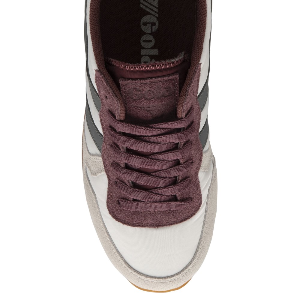 Gola Classics Women's Daytona Chute Sneakers - Off White/Windsor Wine/Ash