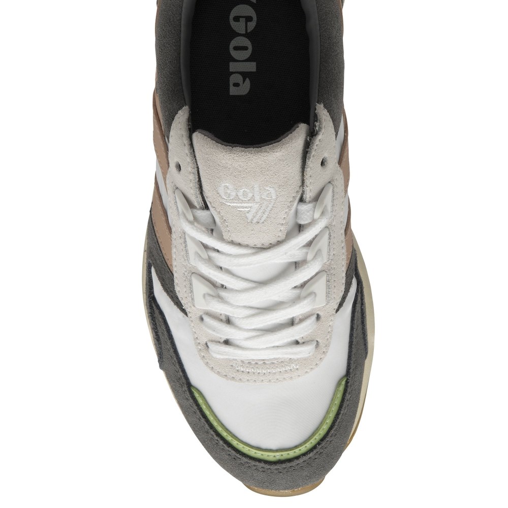 Gola Classics Women's Chicago Sneakers - White/Pearl Pink/Patina Green
