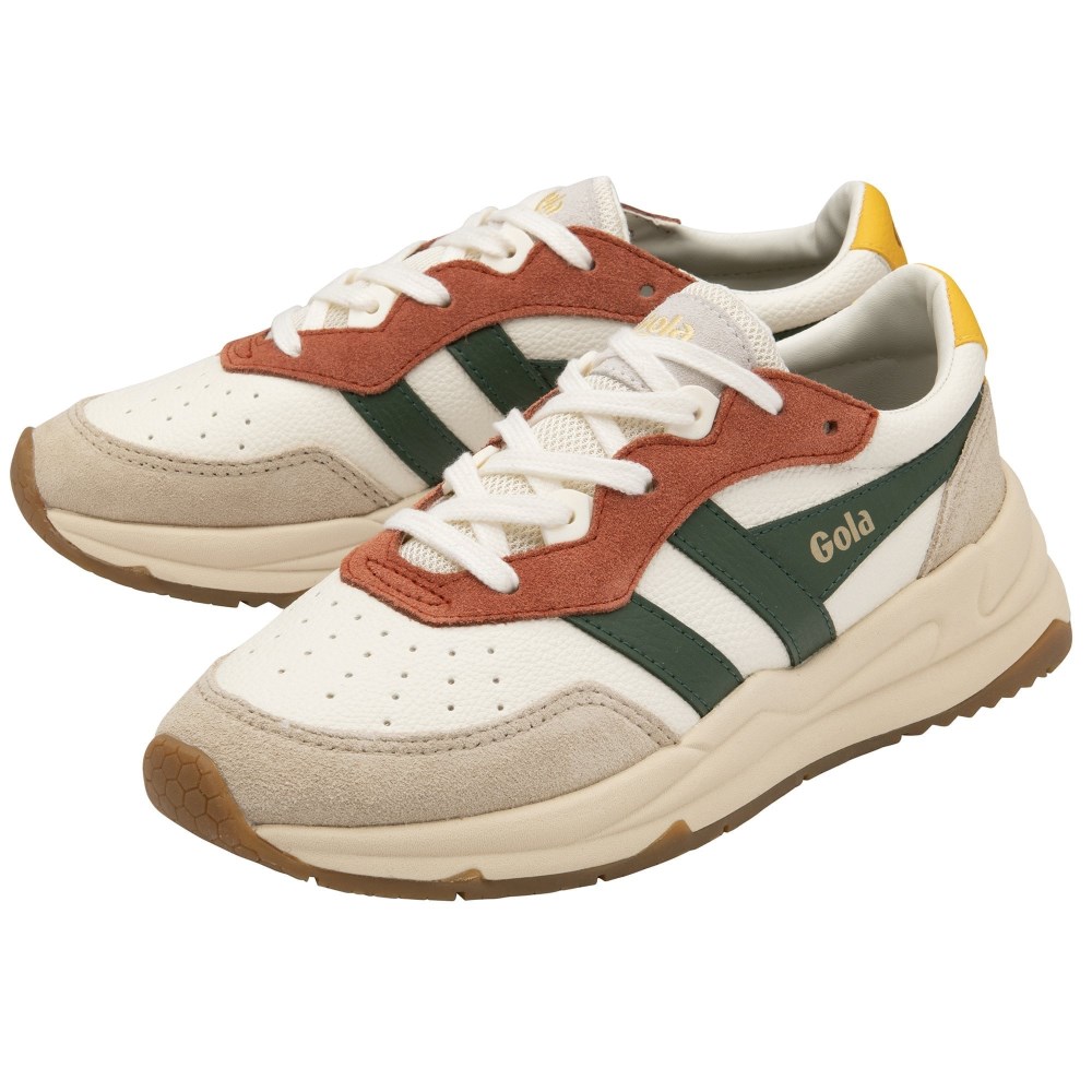 Gola Classics Women's Saturn Quadrant Sneakers - Off White/Wheat/Evergreen/Sun