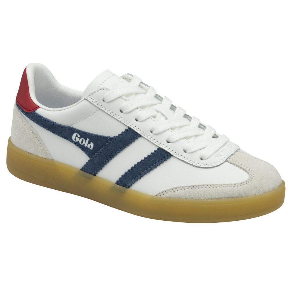 Gola Classics Women's Viper Leather Sneakers - White/Moonlight/Deep Red/Gum
