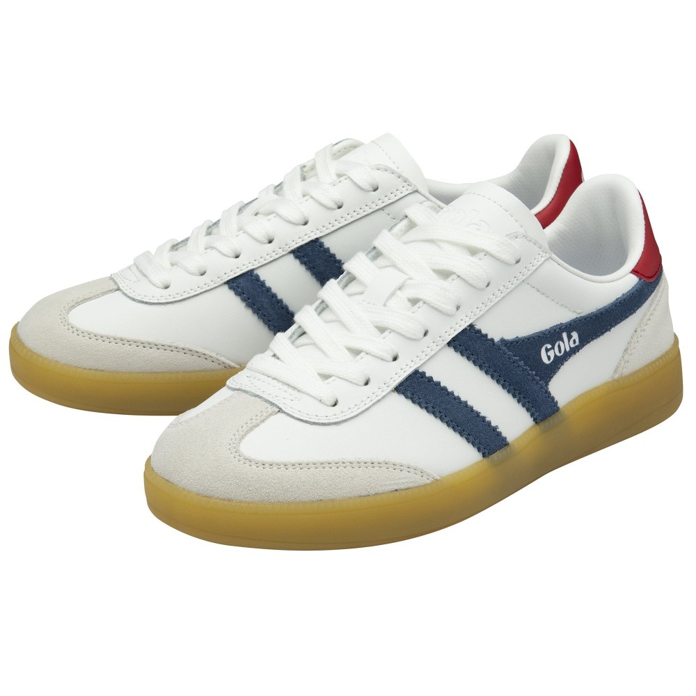 Gola Classics Women's Viper Leather Sneakers - White/Moonlight/Deep Red/Gum