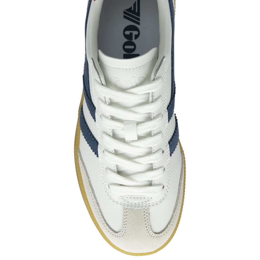Gola Classics Women's Viper Leather Sneakers - White/Moonlight/Deep Red/Gum