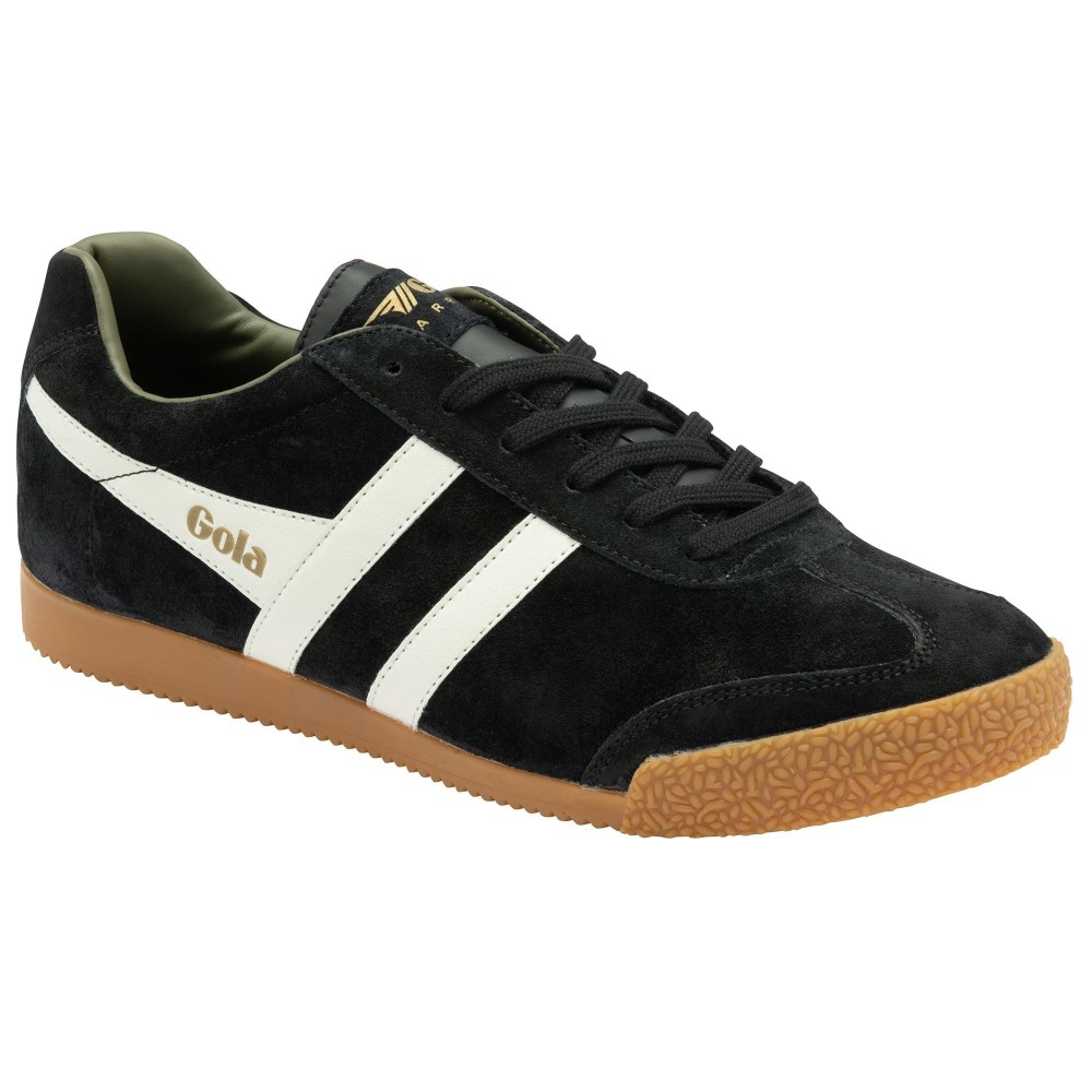 Gola Classics Men's Harrier Suede Sneakers - Black/Off White/Khaki