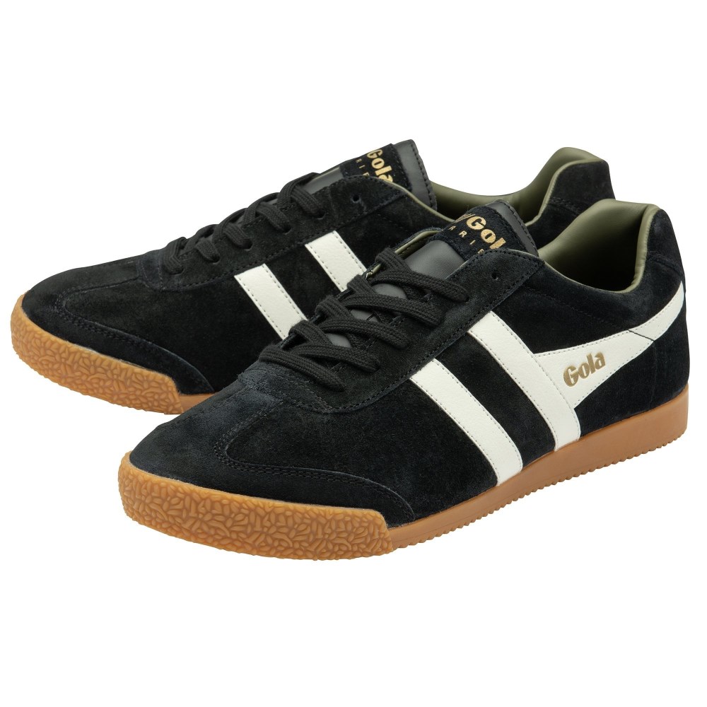 Gola Classics Men's Harrier Suede Sneakers - Black/Off White/Khaki