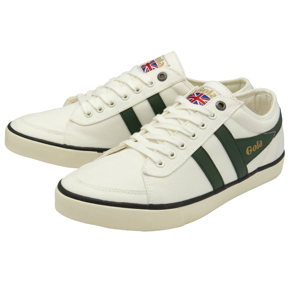 Vegan Gola Classics Men's Comet Plimsoll Sneakers - Off White/Evergreen/Black