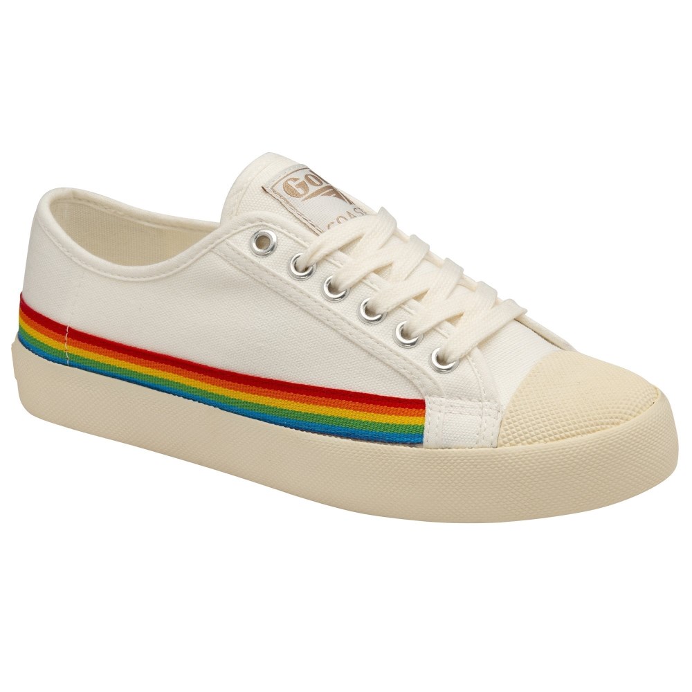 Vegan Gola Classics Women's Coaster Rainbow Drop - Off White/Multi