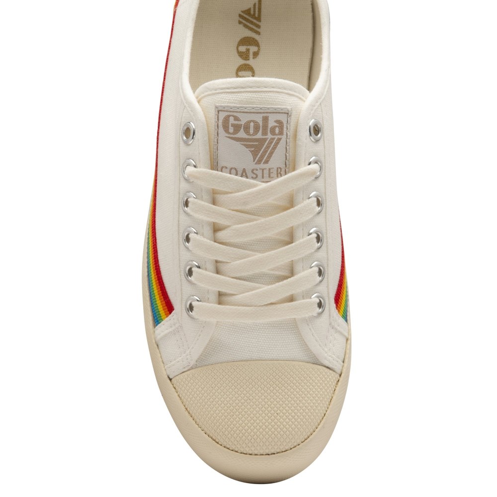 Vegan Gola Classics Women's Coaster Rainbow Drop - Off White/Multi