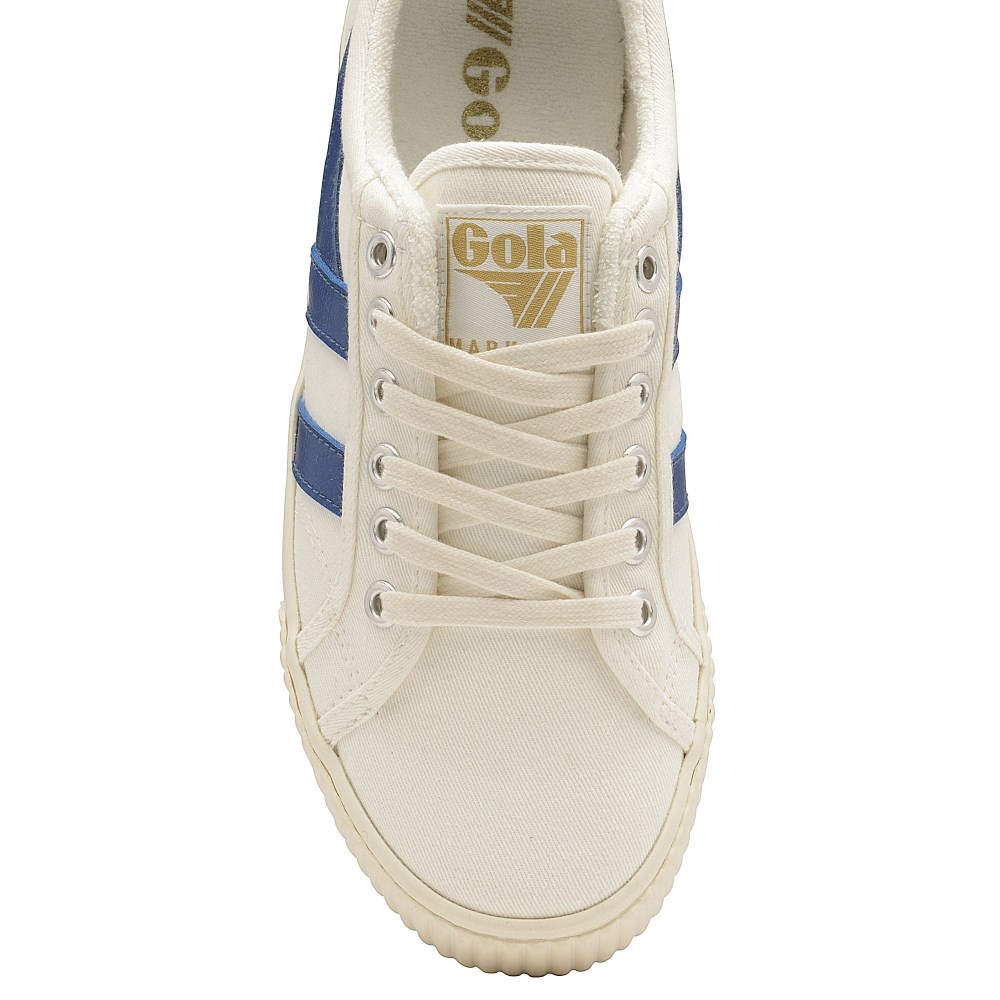 Vegan Gola Classics Women's Tennis Mark Cox Sneakers - Off White/Vintage Blue