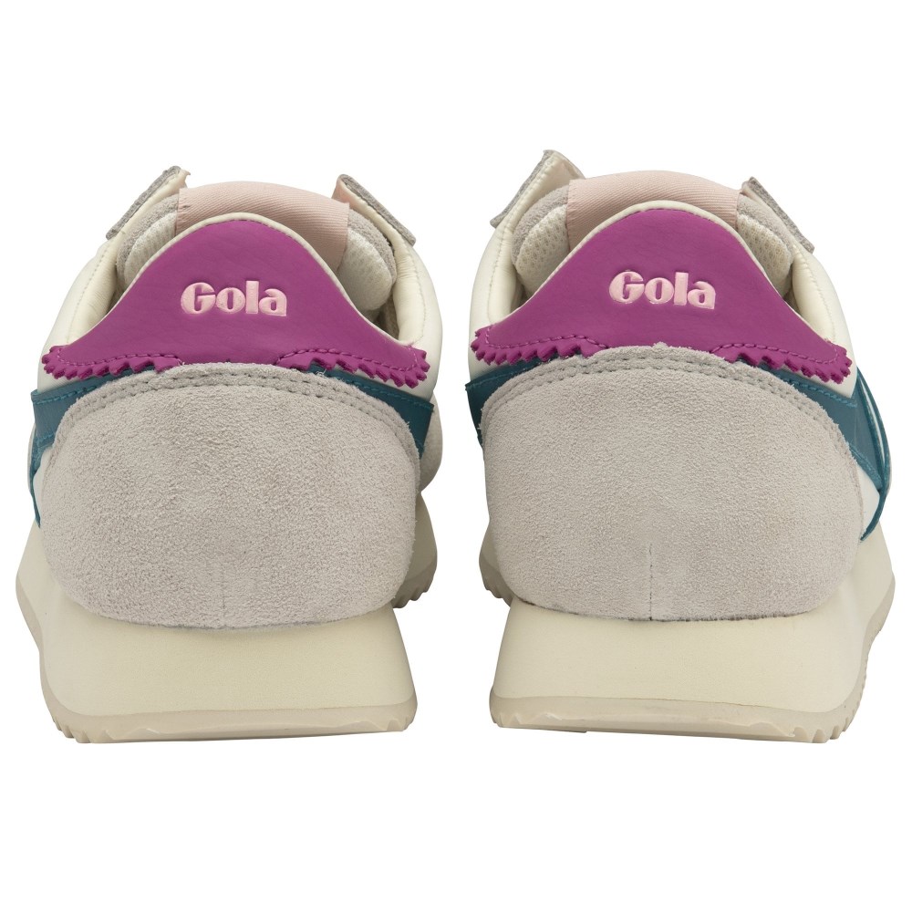 Gola Classics Women's Boston '78 Sneakers - Off White/Teal/Fuchsia