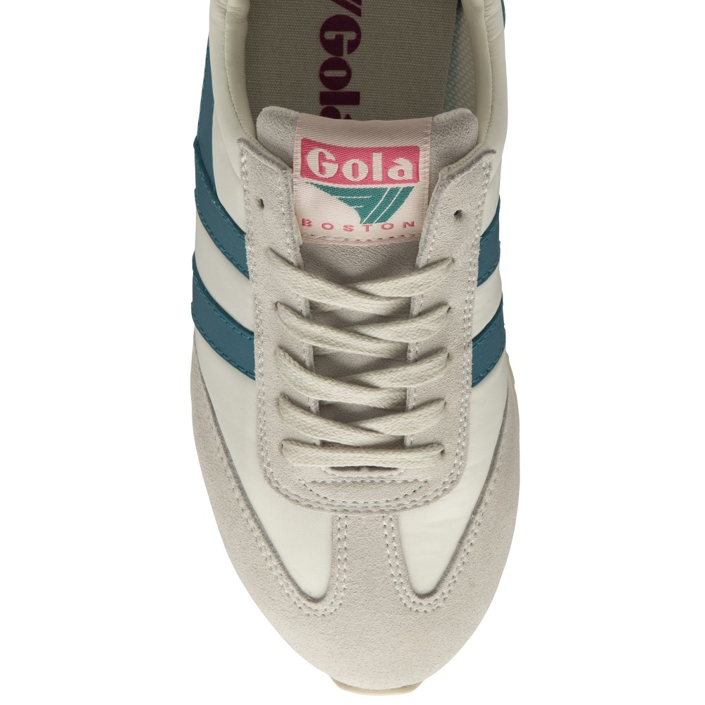 Gola Classics Women's Boston '78 Sneakers - Off White/Teal/Fuchsia