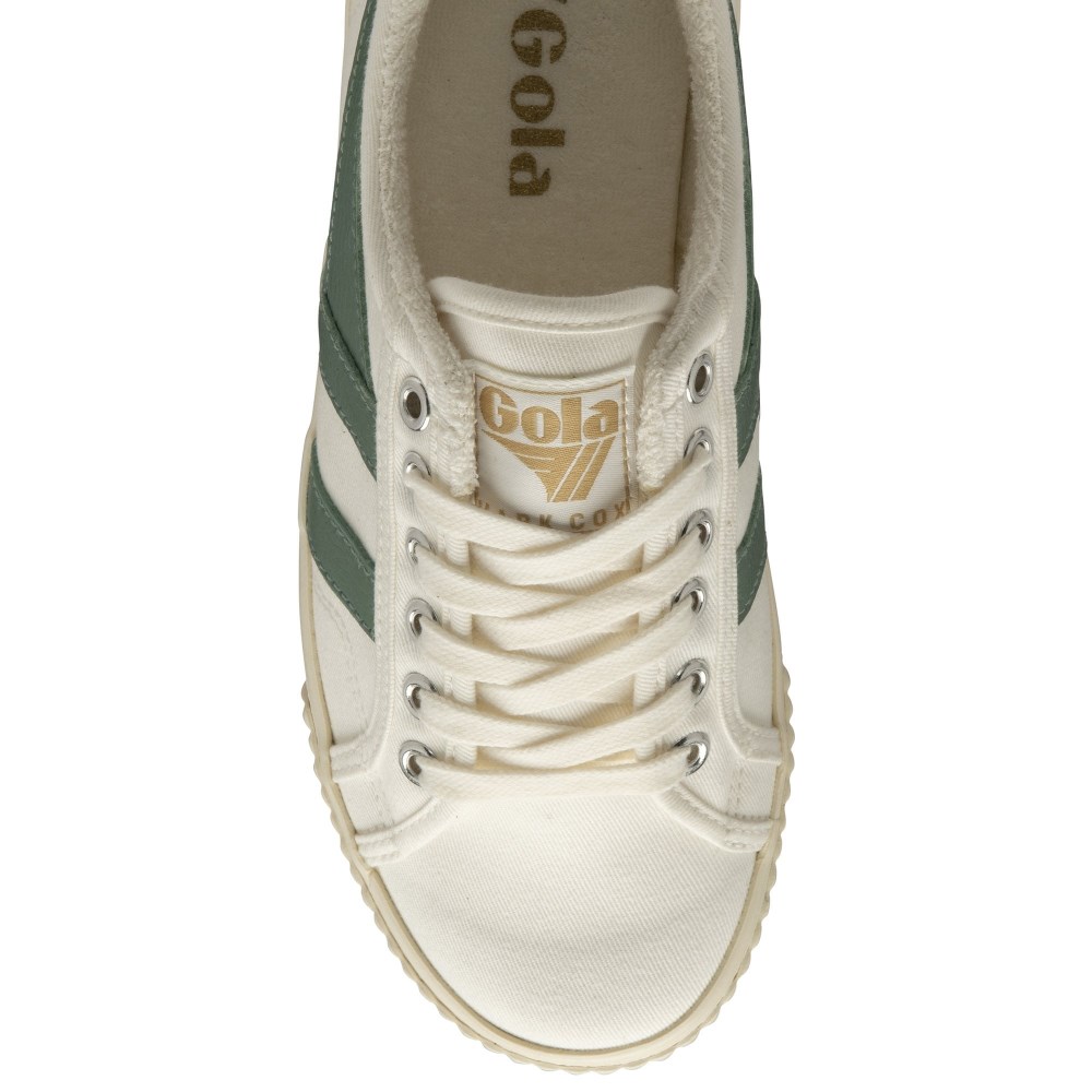 Vegan Gola Classics Women's Tennis Mark Cox Sneakers - Off White/Green Mist