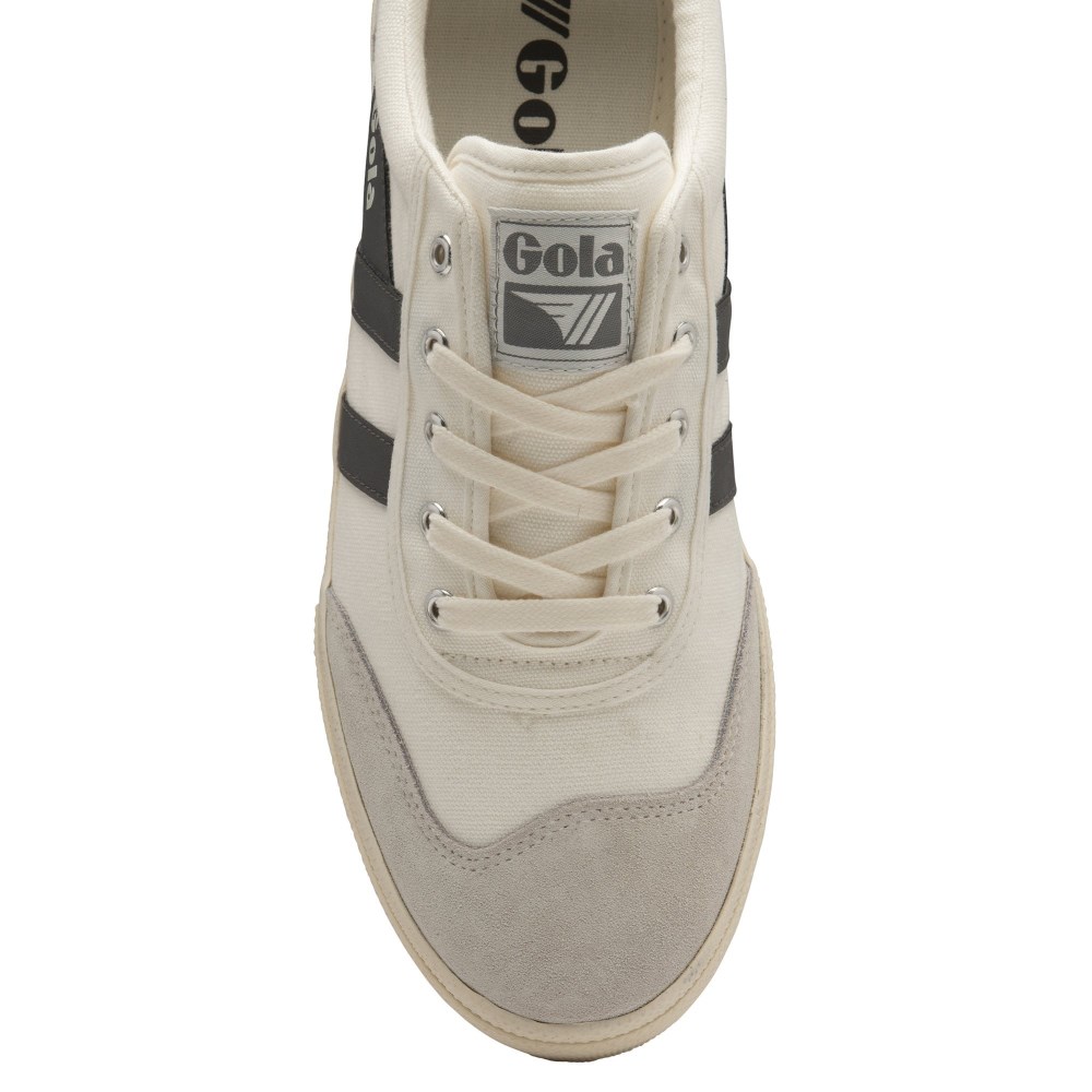 Gola Classics Men's Badminton Plimsoll Sneakers - Off White/Shadow