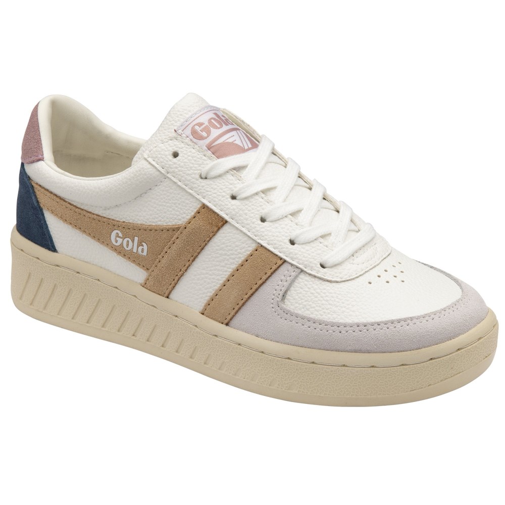 Gola Classics Women's Grandslam Trident Sneakers - White/Oat/Pastel Pink