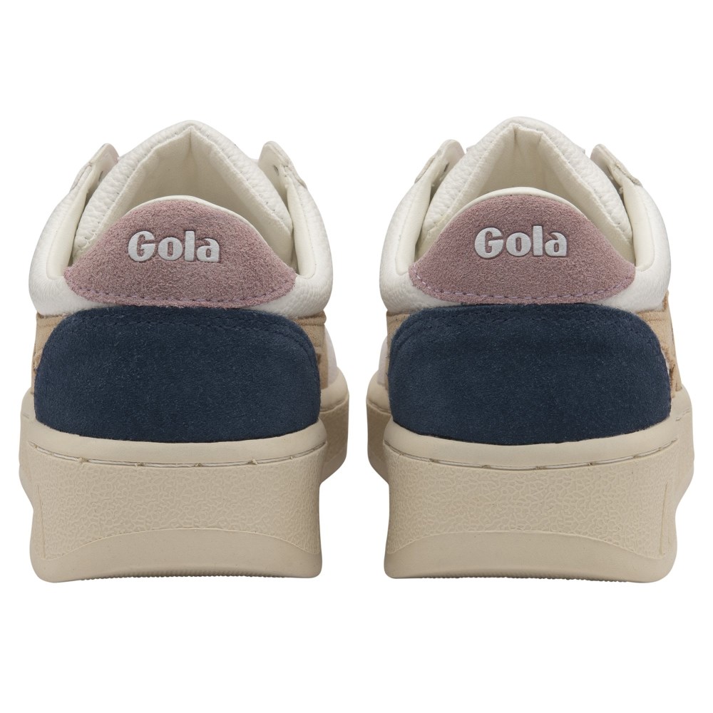 Gola Classics Women's Grandslam Trident Sneakers - White/Oat/Pastel Pink