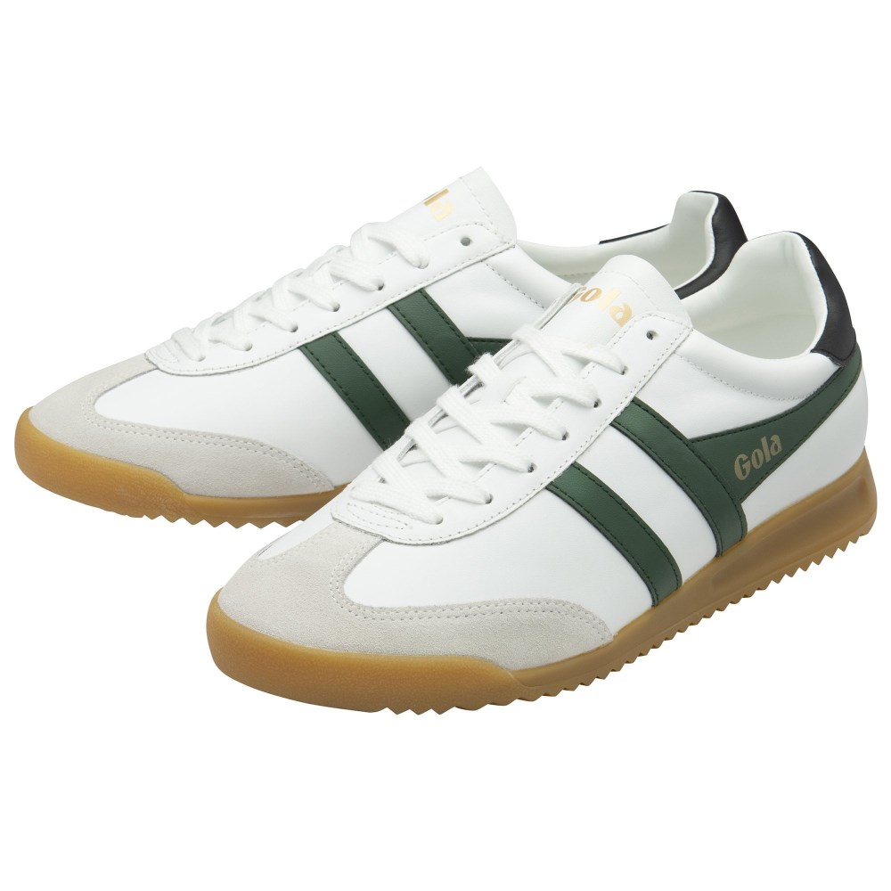 Gola Classics Men's Torpedo Leather Sneakers - White/Evergreen/Black