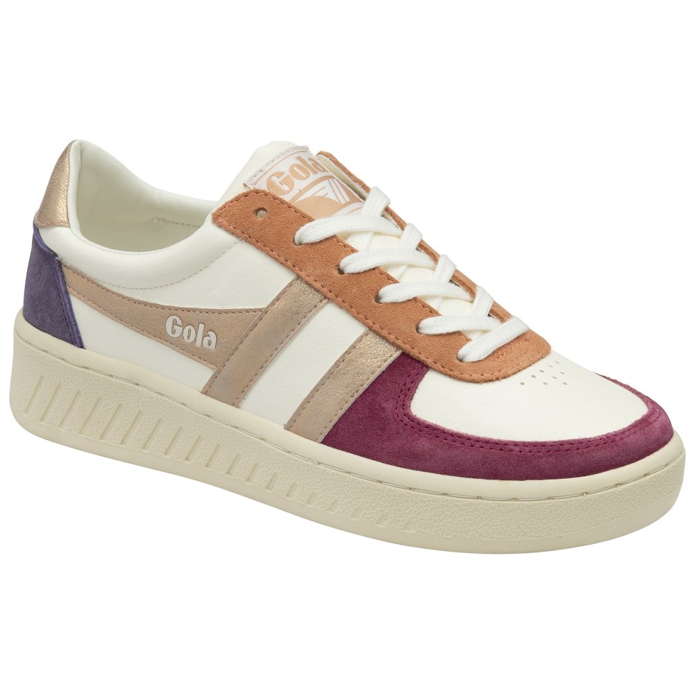 Gola Classics Women's Grandslam Quadrant Sneakers - Off White/Cerise/Rose Gold/Plum