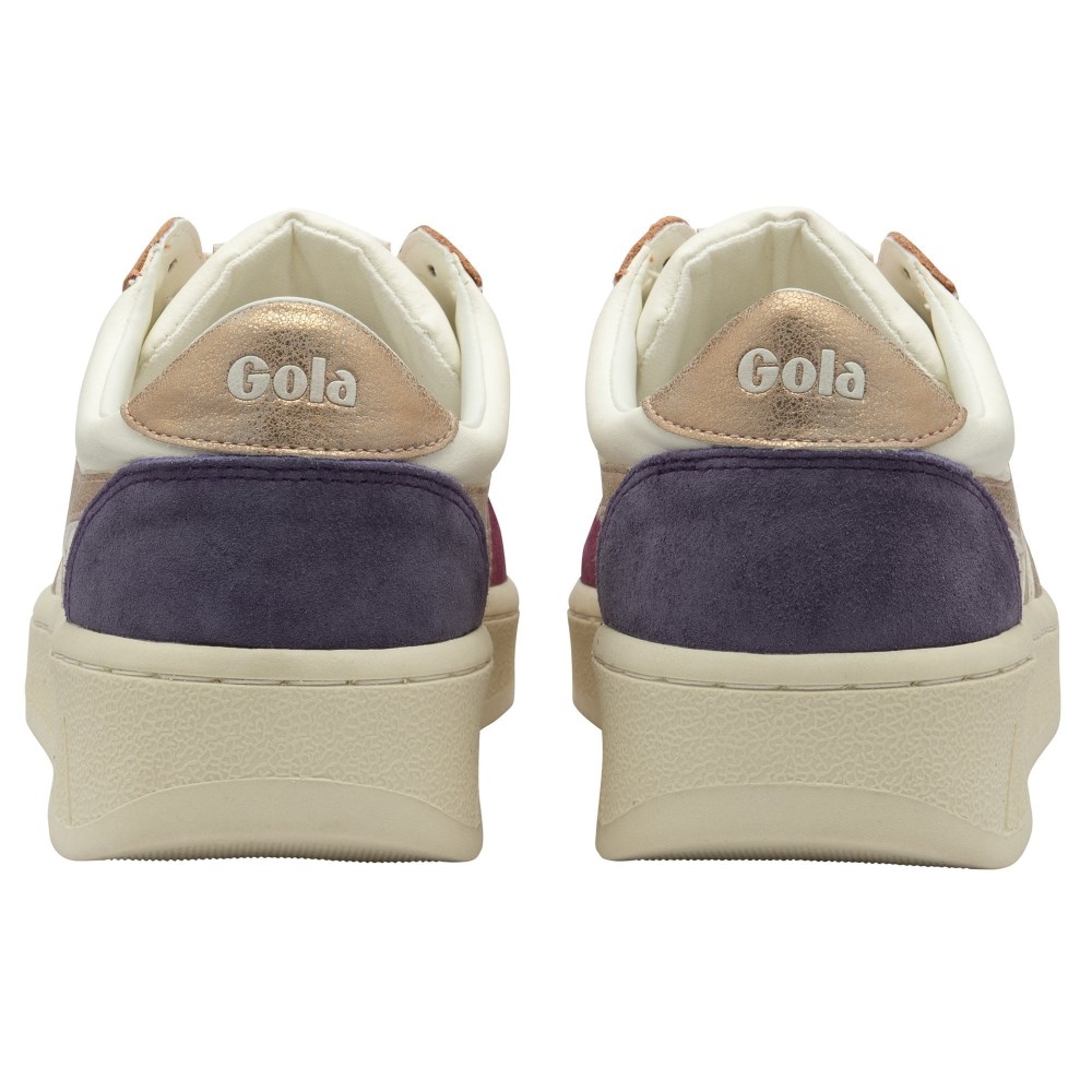 Gola Classics Women's Grandslam Quadrant Sneakers - Off White/Cerise/Rose Gold/Plum