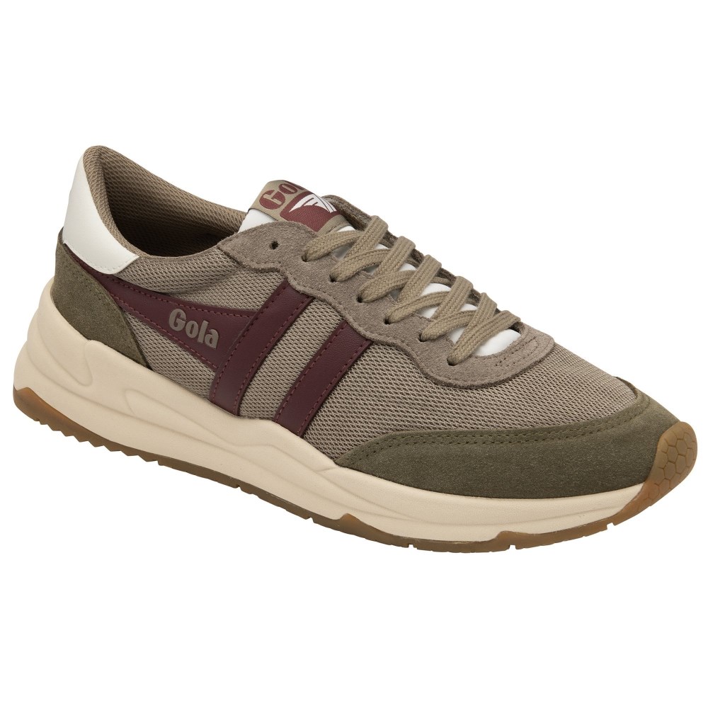 Gola Classics Men's Jupiter Sneakers - Rhino/Khaki/Burgundy