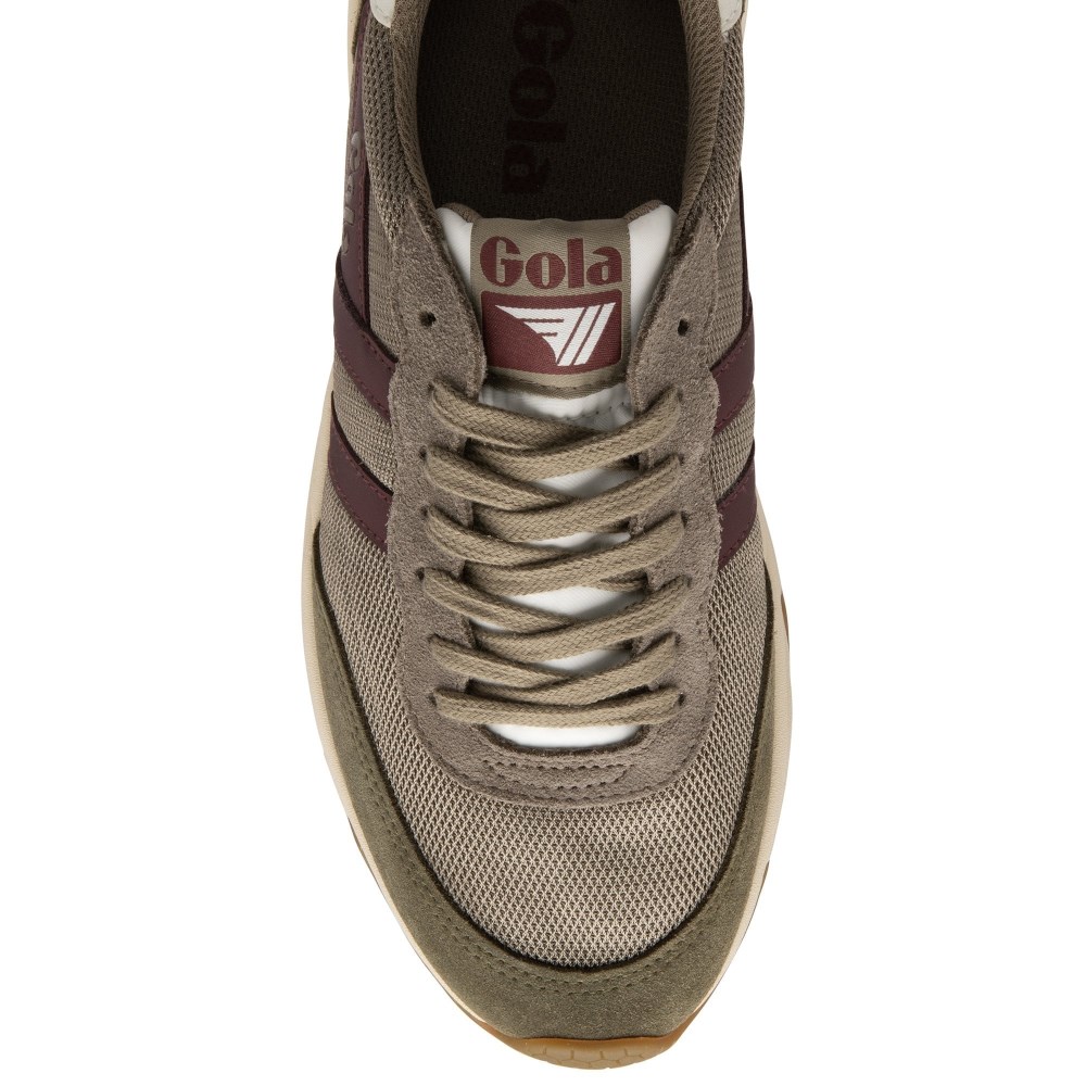Gola Classics Men's Jupiter Sneakers - Rhino/Khaki/Burgundy