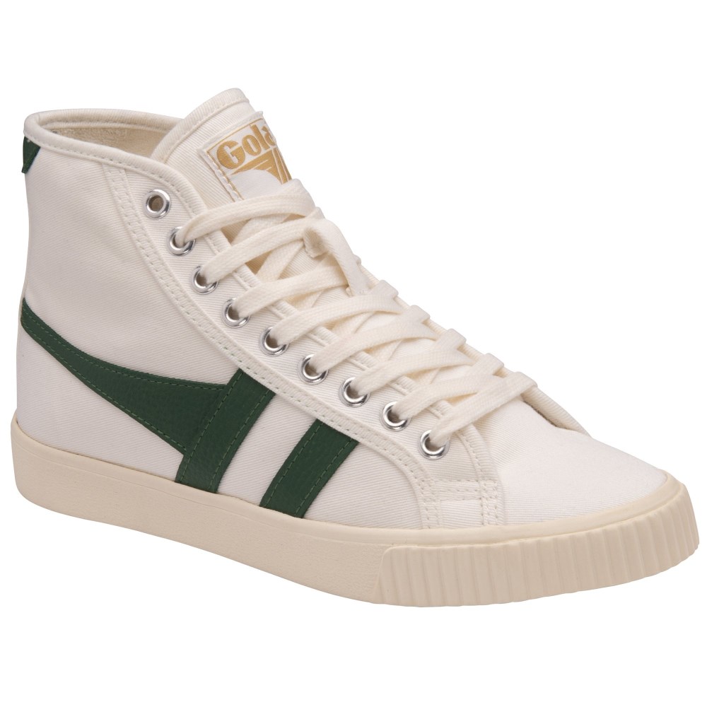 Gola Classics Women's Tennis Mark Cox High Sneakers - Off White/Dark Green