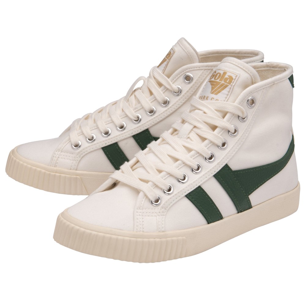 Gola Classics Women's Tennis Mark Cox High Sneakers - Off White/Dark Green