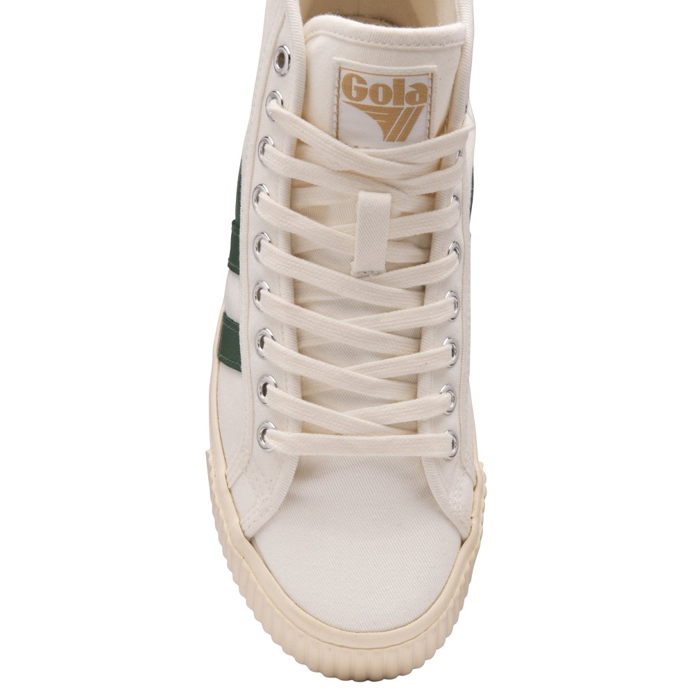 Gola Classics Women's Tennis Mark Cox High Sneakers - Off White/Dark Green