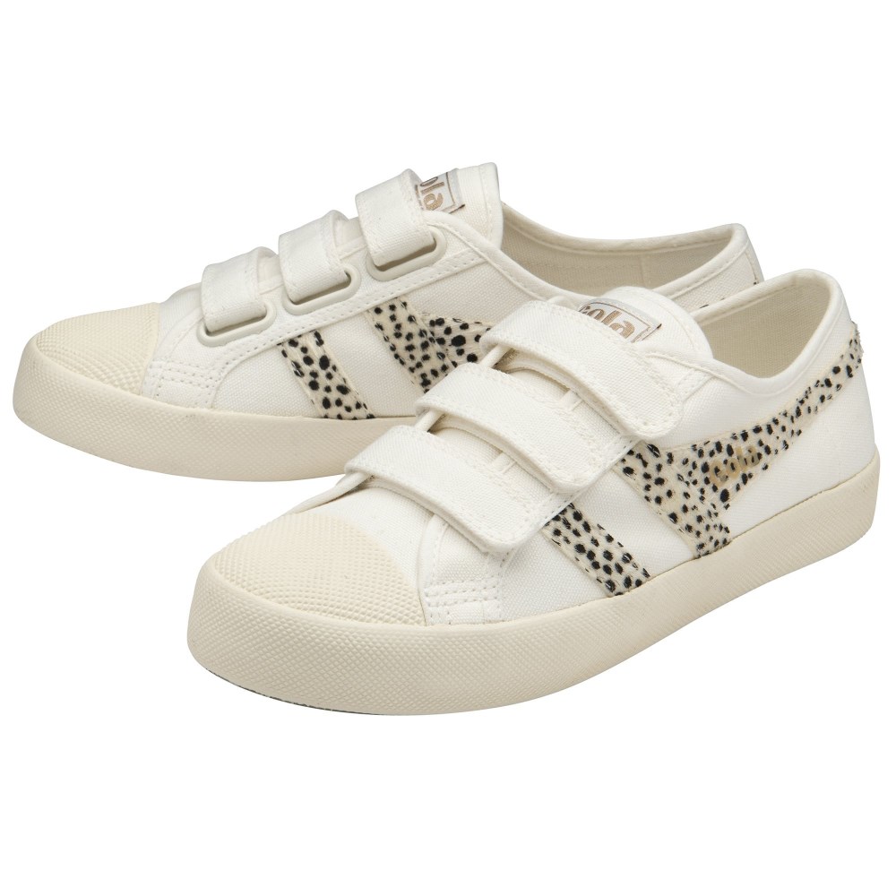 Vegan Gola Classics Women's Coaster Safari Strap - Off White/Cheetah