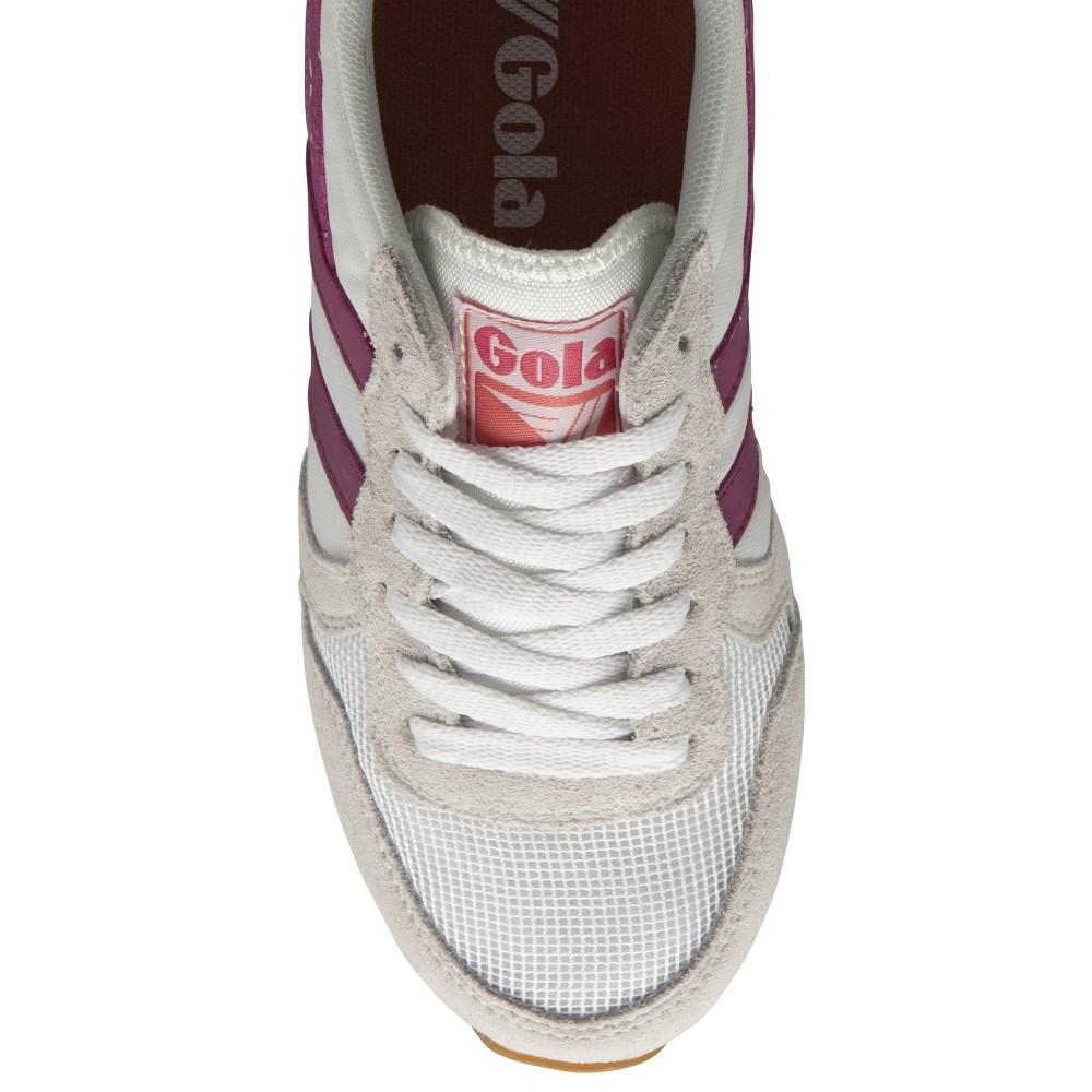 Gola Classics Women's Daytona Sneakers - White/Hot Fuchsia/Marine Blue