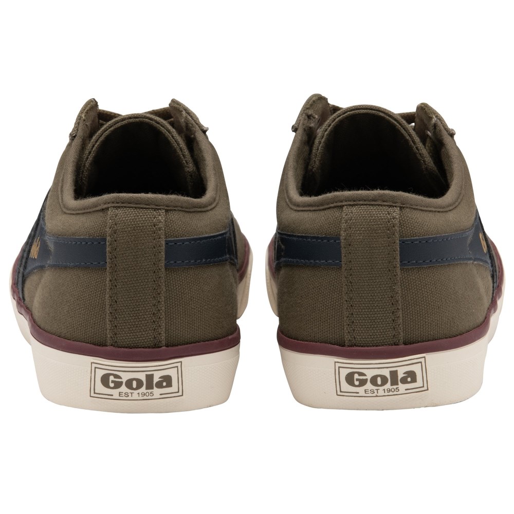Vegan Gola Classics Men's Comet Plimsoll Sneakers - Khaki/Navy/Burgundy