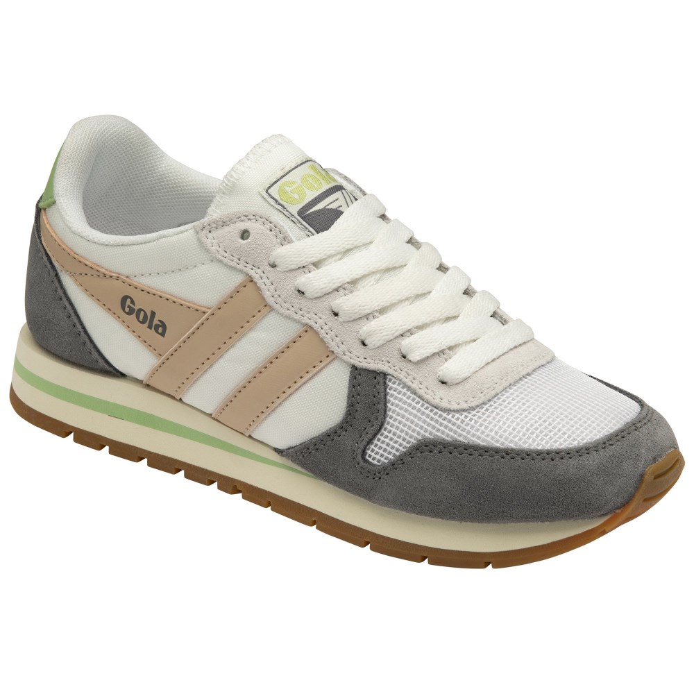 Gola Classics Women's Daytona Sneakers - White/Pearl Pink/Patina Green