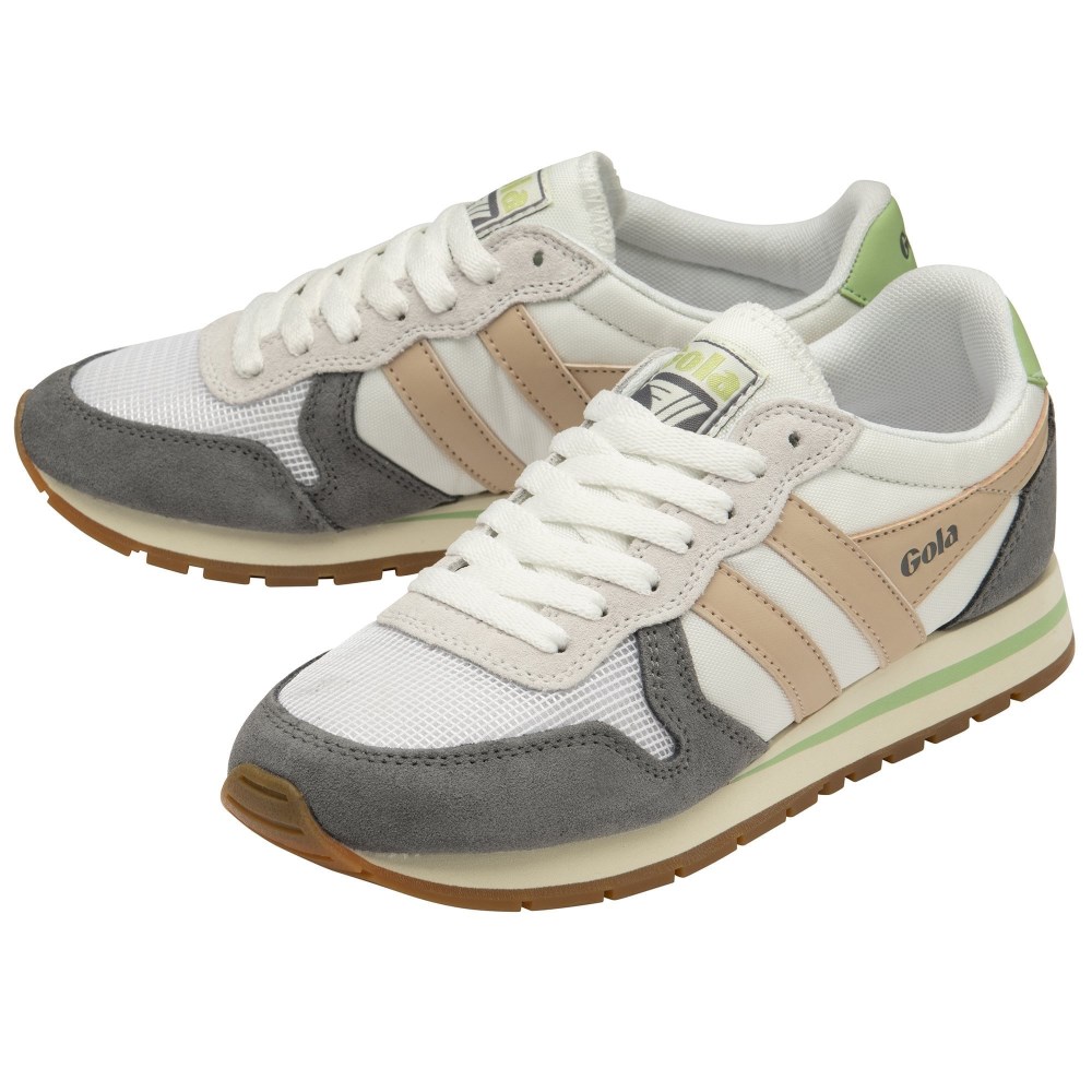 Gola Classics Women's Daytona Sneakers - White/Pearl Pink/Patina Green