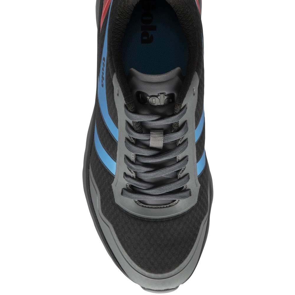 Gola Performance Men's Typhoon Sneakers - Black/Charcoal/Process Blue/Deep Red