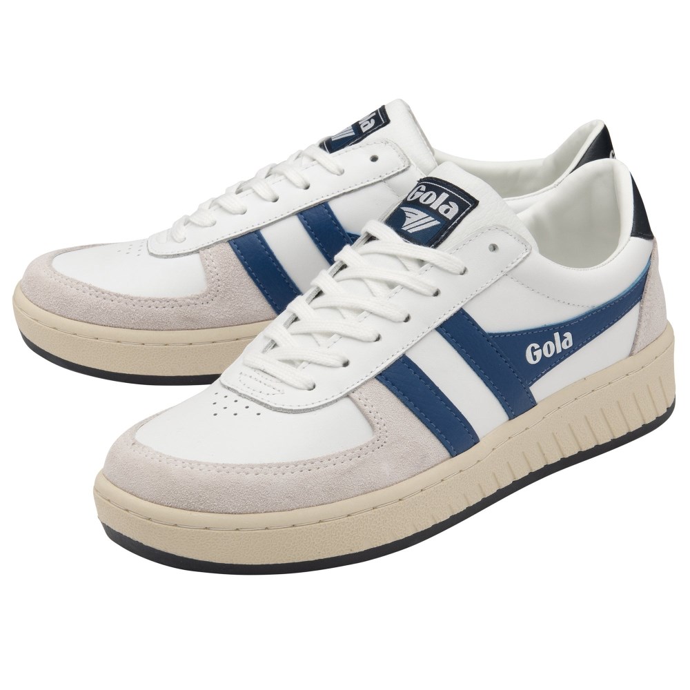 Gola Classics Men's Grandslam Classic Sneakers - White/Marine Blue/Navy