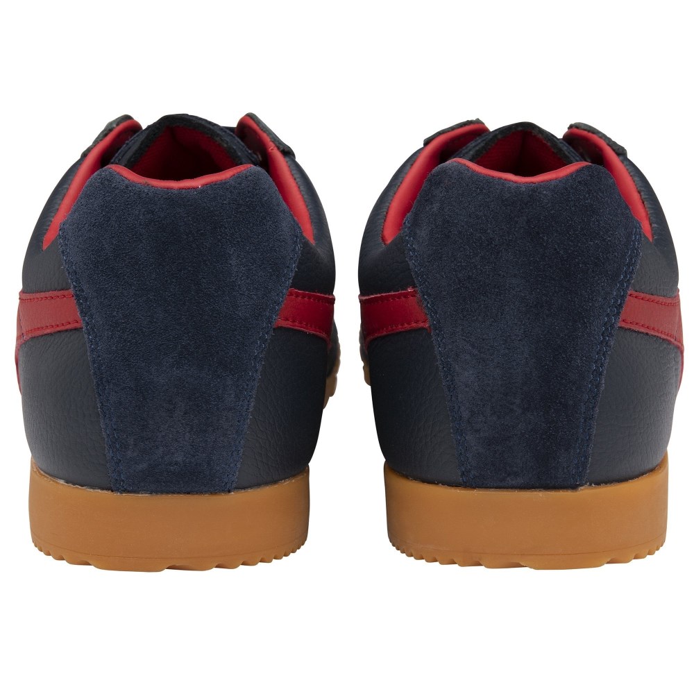 Gola Classics Men's Harrier Leather Sneakers - Navy/Deep Red/Deep Red
