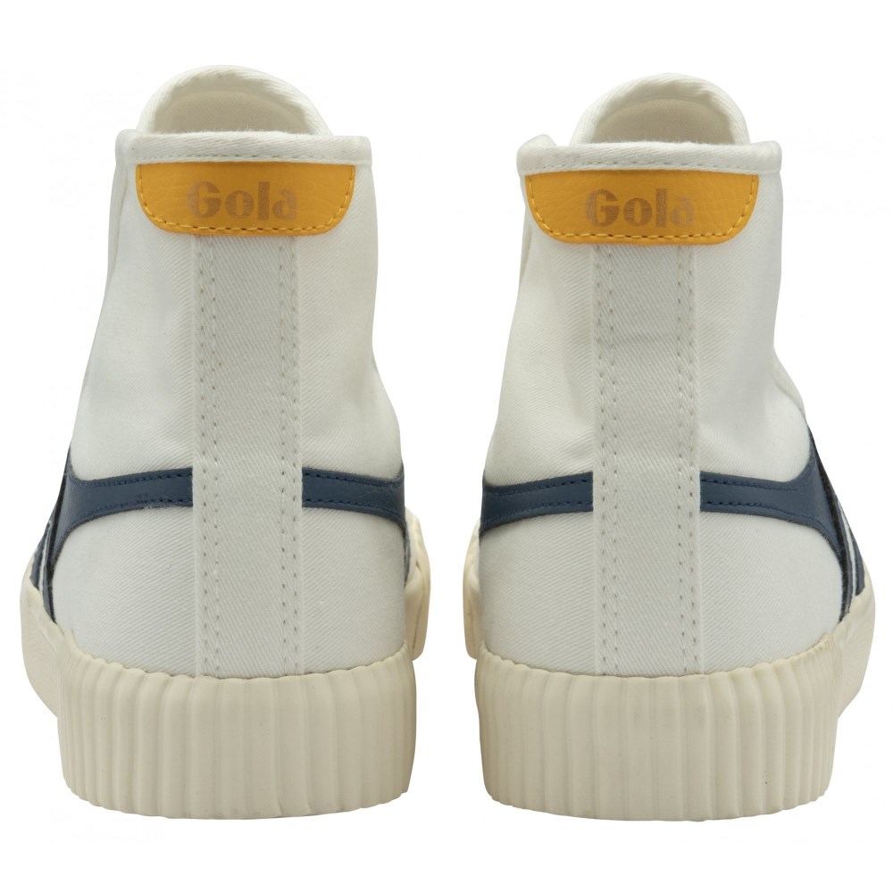 Vegan Gola Classics Women's Rally High Plimsoll Sneakers - Off White/Moonlight/Sun
