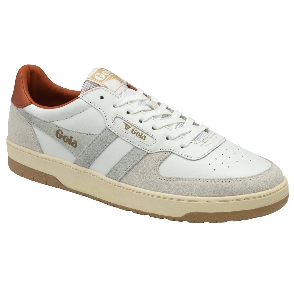 Gola Classics Men's Hawk Sneakers - White/Smoke/Moody Orange