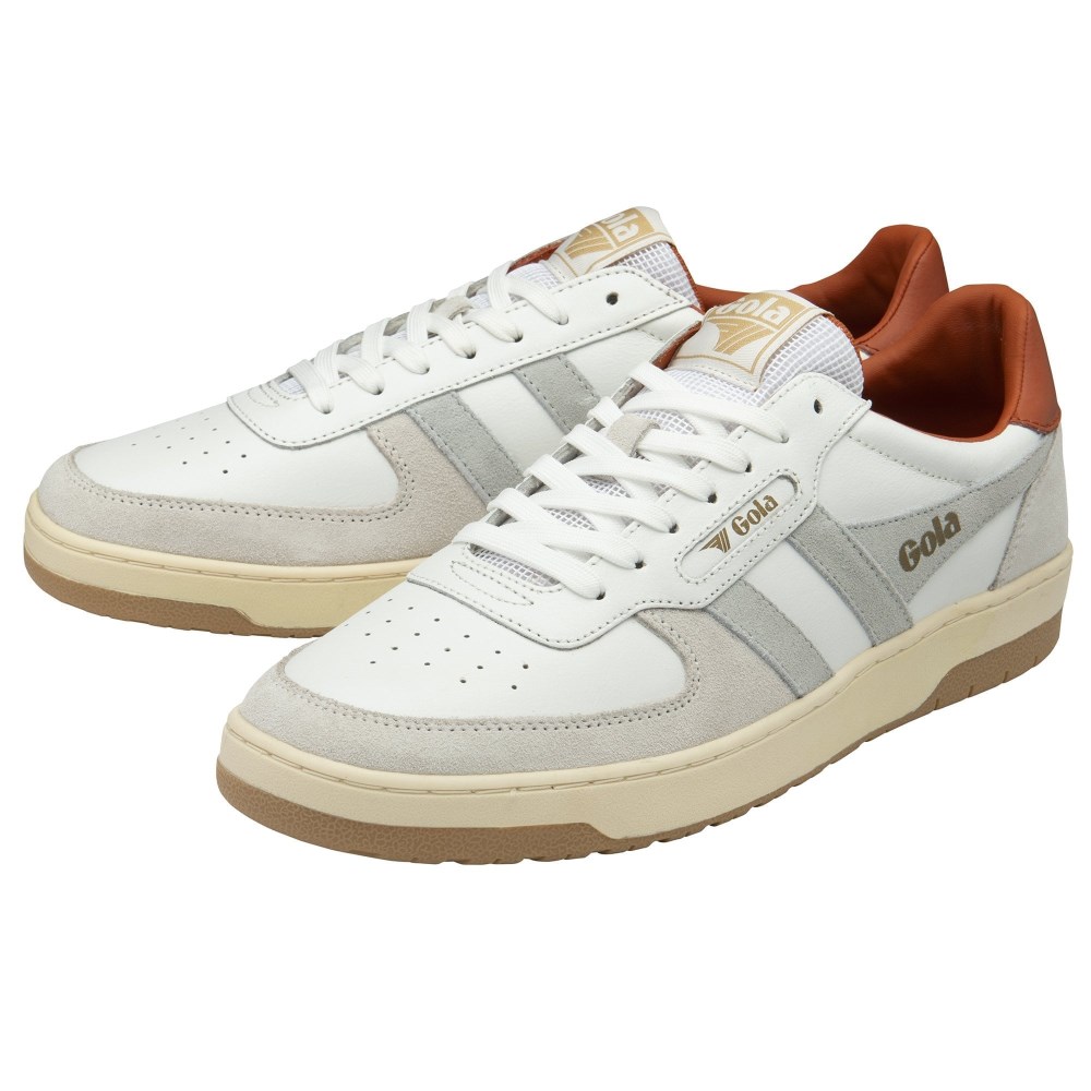 Gola Classics Men's Hawk Sneakers - White/Smoke/Moody Orange