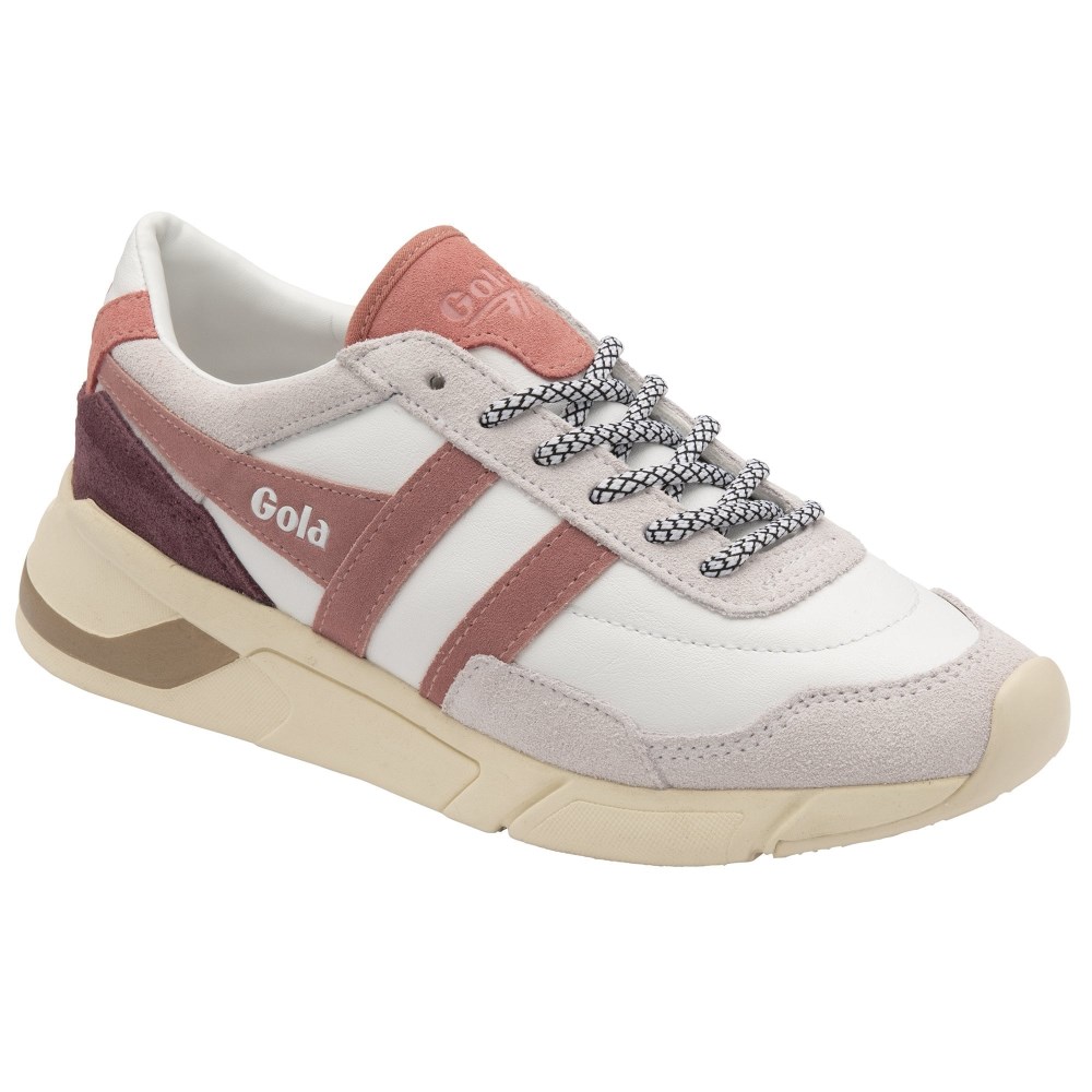 Gola Classics Women's Eclipse Pure Sneakers - White/Dusty Rose/Coral Pink