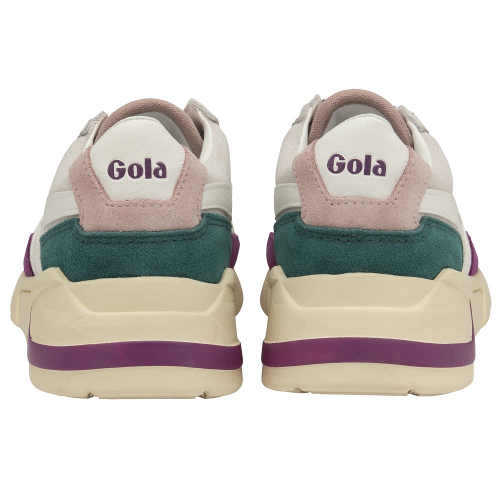Gola Classics Women's Eclipse Trident Sneakers - White/Foxglove/Chalk Pink