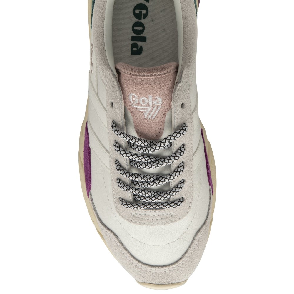 Gola Classics Women's Eclipse Trident Sneakers - White/Foxglove/Chalk Pink