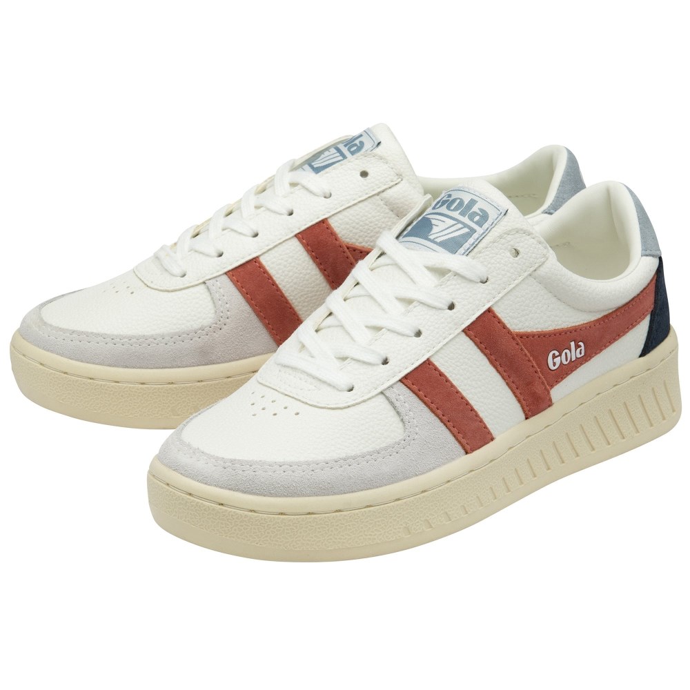 Gola Classics Women's Grandslam Trident Sneakers - White/Clay/Iceberg