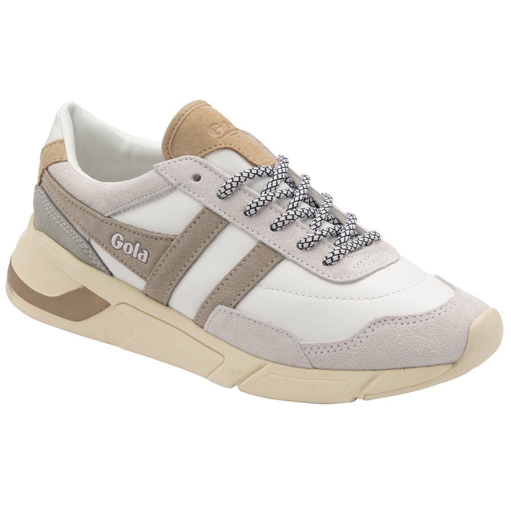 Gola Classics Women's Eclipse Pure Sneakers - White/Feather Grey/Oat
