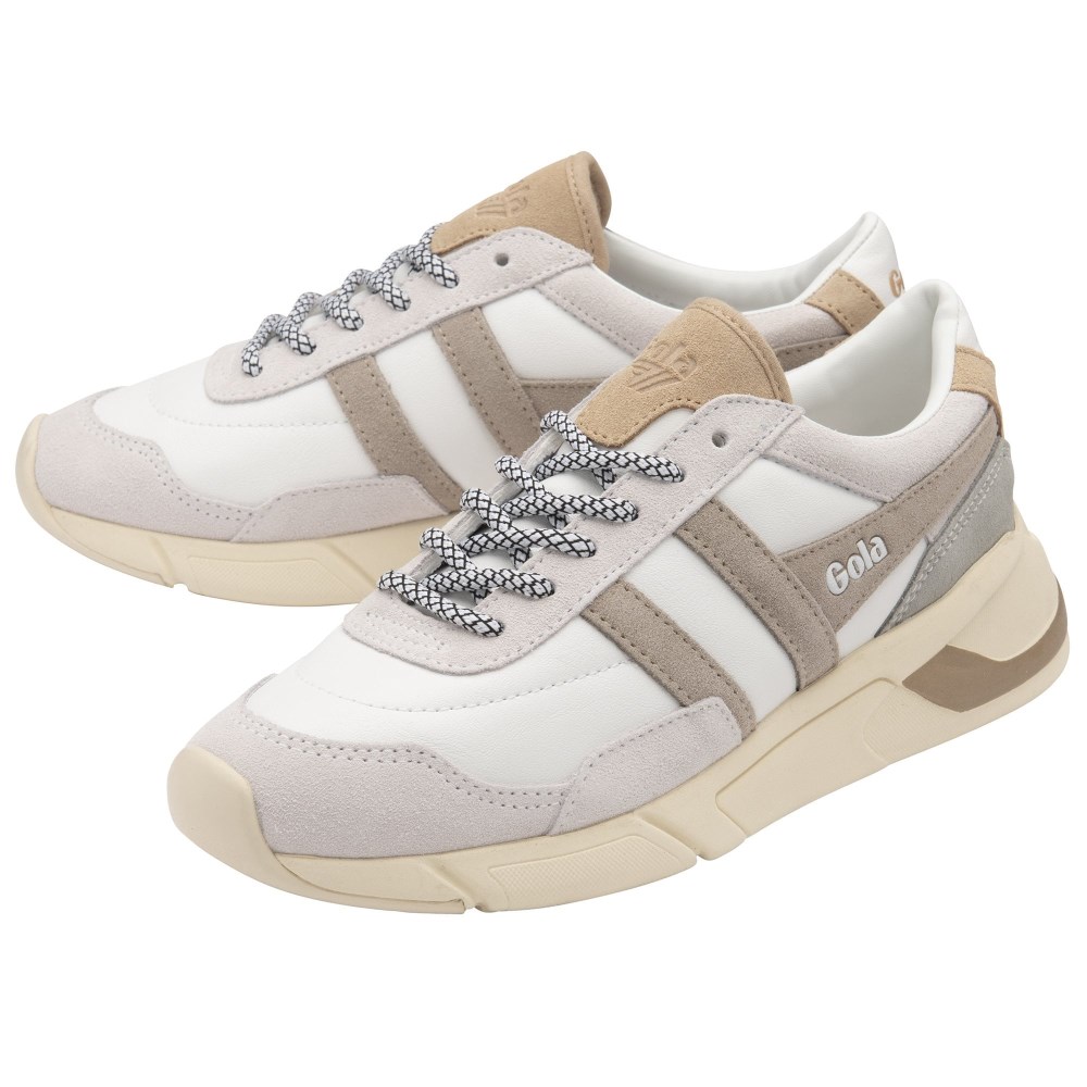 Gola Classics Women's Eclipse Pure Sneakers - White/Feather Grey/Oat