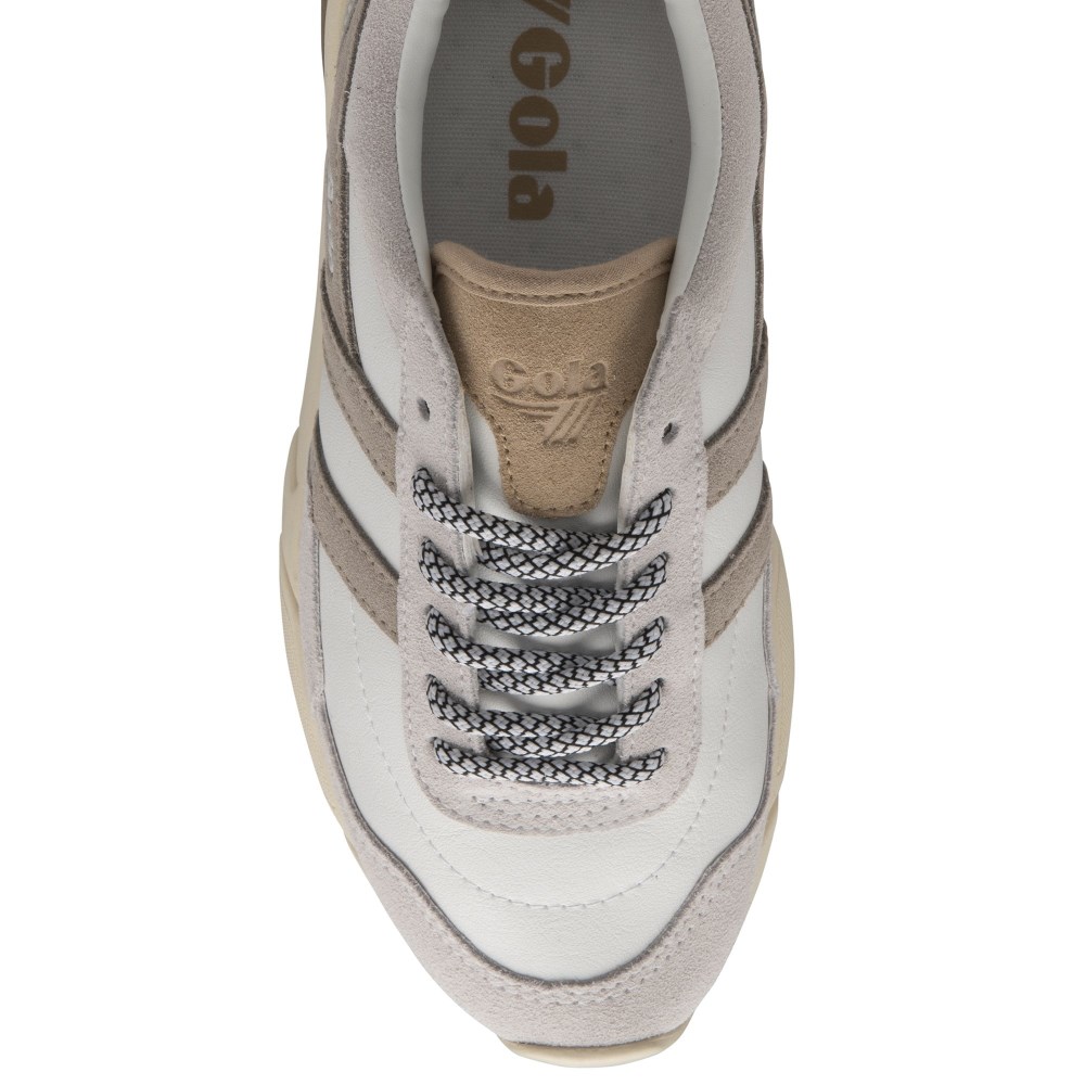 Gola Classics Women's Eclipse Pure Sneakers - White/Feather Grey/Oat