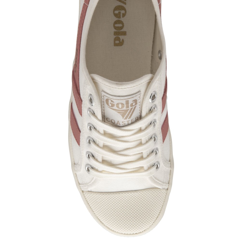Vegan Gola Classics Women's Coaster - Off White/Coral Pink
