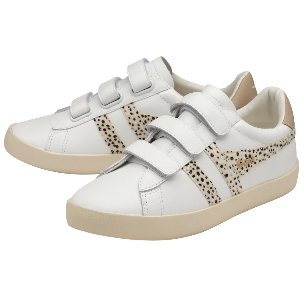 Gola Classics Women's Nova Strap Safari Sneakers - White/Cheetah/Nude