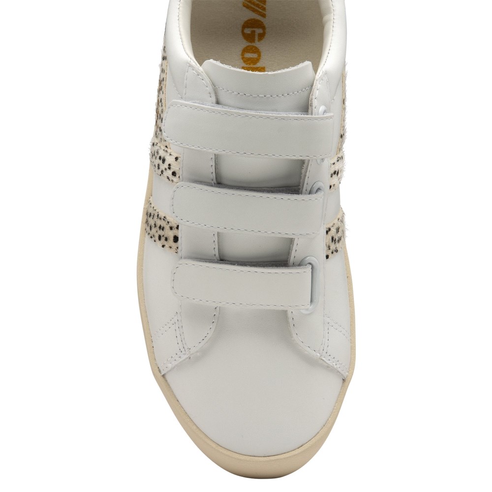 Gola Classics Women's Nova Strap Safari Sneakers - White/Cheetah/Nude