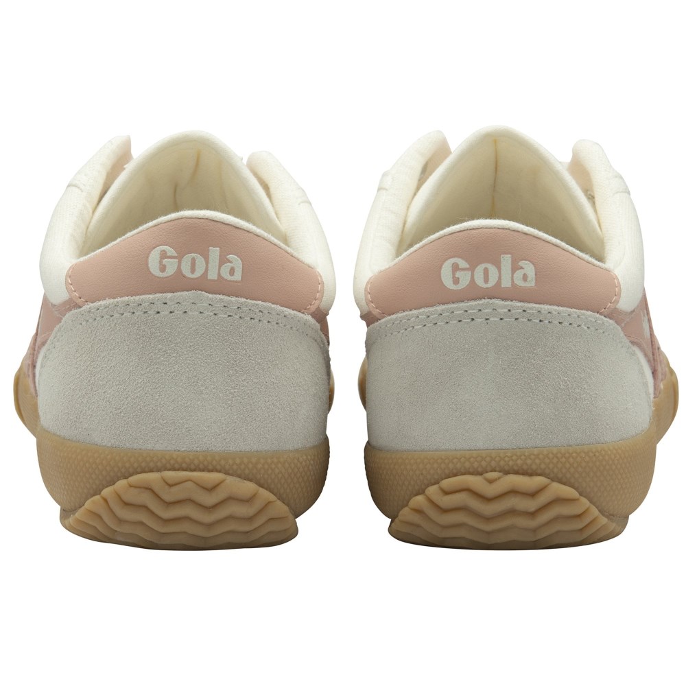 Gola Classics Women's Badminton Plimsoll Sneakers - Off White/Pearl Pink/Gum