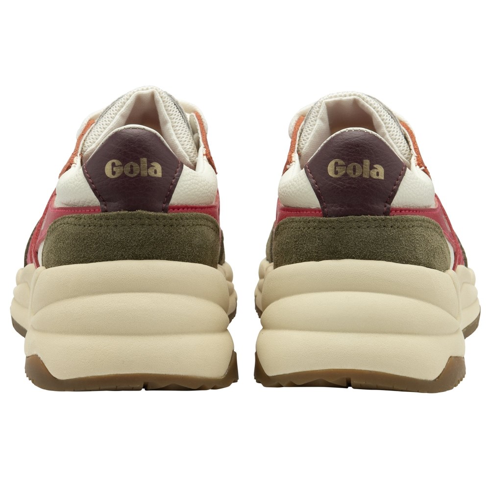 Gola Classics Women's Saturn Quadrant Sneakers - Off White/Khaki/Raspberry